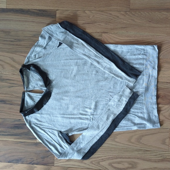 Nordstrom Hinge Sweater with Faux Leather Collar Sz S - Picture 1 of 3